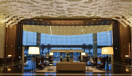 Hand-Woven Crystal Cloud Chandelier Custom Crystal Ribbon Lamp Art Deco high ceiling chandeliers