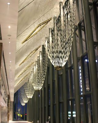 Crystal Bar Curtain Type Large LED Chandelier Ornate High Ceiling Chandelier