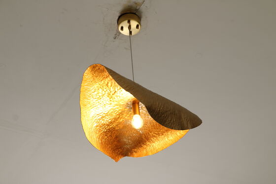 Golden Lotus Leaf Copper Chandelier, Modern Dining Room, Living Room, Handcrafted Hammer Copper Chandelier, Living Room