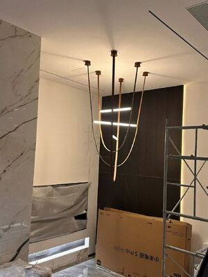 Modern Gold Metal LED K9 Luxury Crystal Chandelier Large Round Pendant Light for Hotel Bedroom Living Room with E12 Base