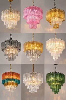 Italian Colorful Luxury Crystal Chandeliers Modern Glass Hanging Lamps Hotel Pendant Ceiling Lighting Crystal Chandelier