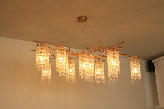 Art Deco Round Ring Crystal Pendant Chandelier Gold Finish Circular Luxury Ceiling Suspension Light
