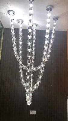 Restaurant Crystal Ribbon Pendant Lighting European Custom Chandelier LED 220V-240V Warm White 2700-3000K
