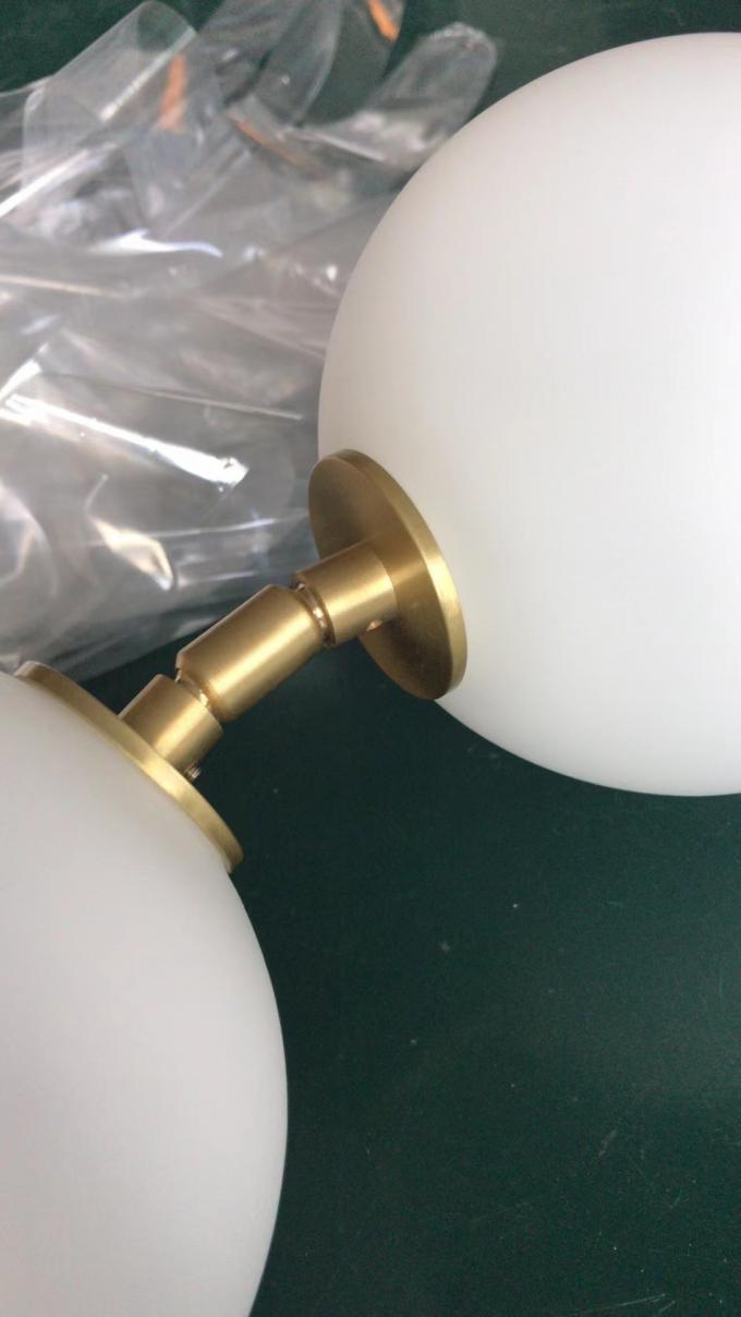 현대 골든 랜들리어 가정 장식 침실 주방 LED 링 유리 진주 매달린 램프 4