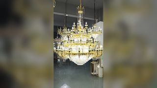고품질 황동 상업용 샹들리에 조명 E14 광원 데모 보기