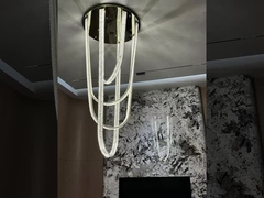 다층 하이엔드 로이어 대형 로이어 선데리어 수직 반지 Pendant Light Rustproof