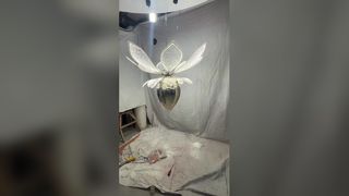 대리석 반구 벽 램프 매트 비즈 장식 호텔 빌라 레스토랑 배경 빛나는 Waterme