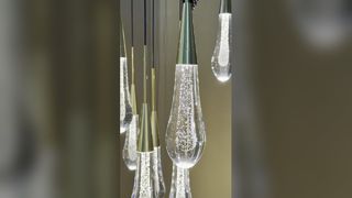 북유럽 현대 LED 펜던트 조명 홈 실내 침실 배경 천장 조명 긴 튜브 크리스탈 유리