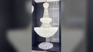 Zhongshan 고품질 현대 라운드 설화 석고 풍선 식사 석고 샹들리에 새로운 디자이너 긴 M