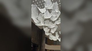 사용자 정의 유럽 스타일 호박 유리 낙엽 거실 미적 장식 천장 조명