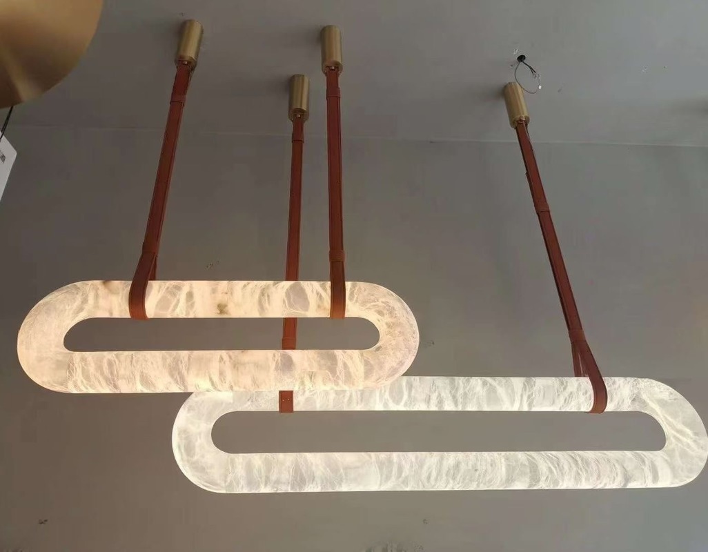 Customization Luxury Spanish Marble Alabaster LED Pendant Chandeliers