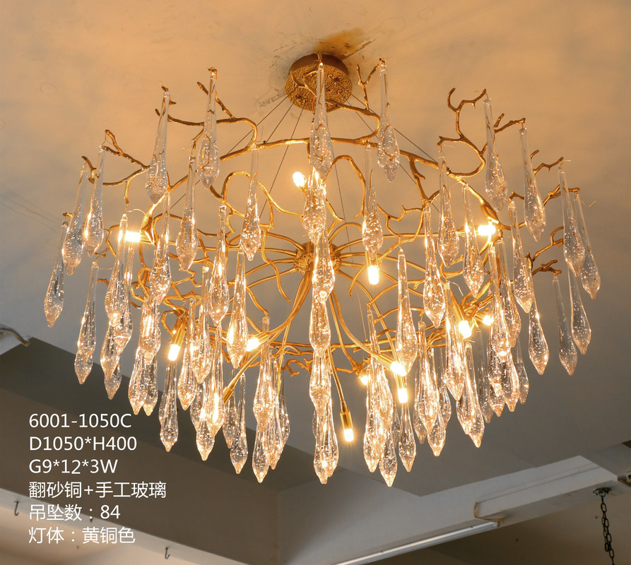 New Luxury Crystal Chandelier with Copper Branch Lighting 2025 Living Room Dining Room Bedroom Study Lamps