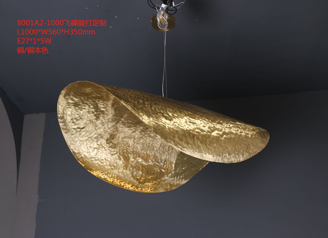 Modern Industrial Dining Room Pendant Lamp Designer Stair Creativity Leaf Shape Decor Restaurant Hanging Brass Light