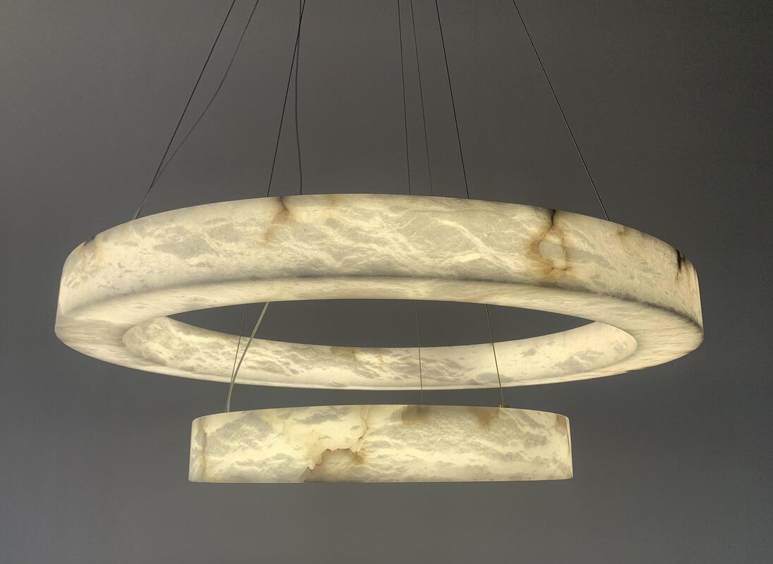 Villa  Resort Pendant Light  Modern Alabaster Brass Chandelier