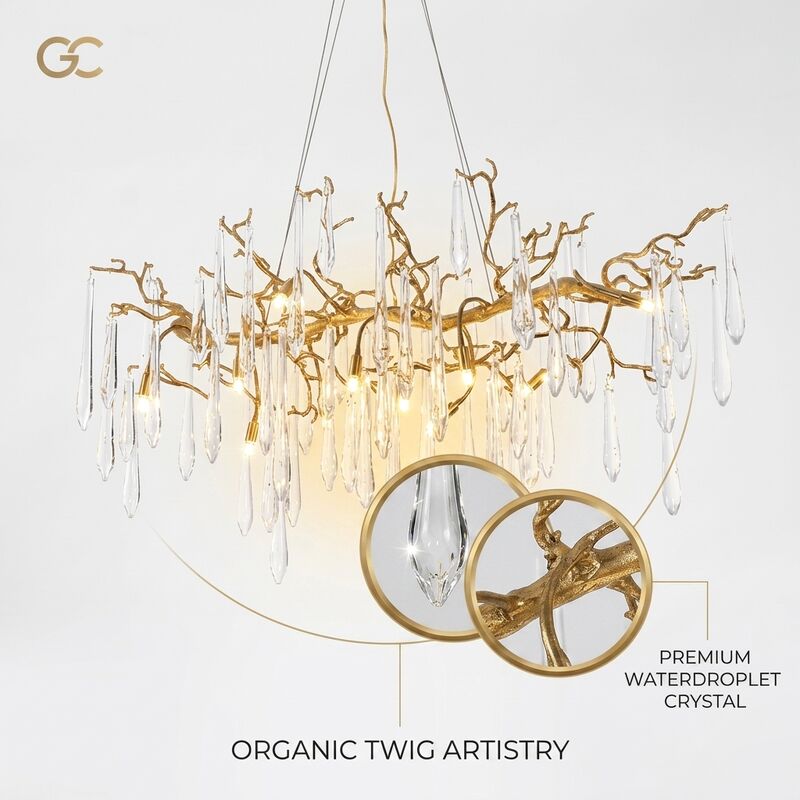 Custom Oval Pill Crystal Chandelier Gold Finish Hotel Reception Dining Club Luxury Pendant Light