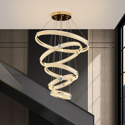 로맨틱 아크릴 램프 쉐이 Modern Ring Custom Chandelier 부드럽고 반짝이지 않는