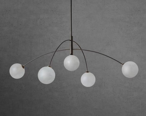포스트모던 크리에이티브 패션 청동 주방 촛불 단순성 빛 고급 호텔 침실 알라바스터 Pendant Light