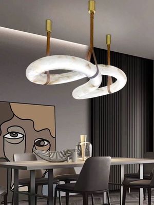 현대 8자리 디자인 주방 부엌 섬 스페인 자연 알라바스터 사다리 Pendant Lights
