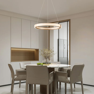 둥근 현대 매달린 노르딕 선데일러 크리에이티브 크리스탈 샌드 철 아크릴 3CCT Dimmable LED Pendant Lights For Home Decor