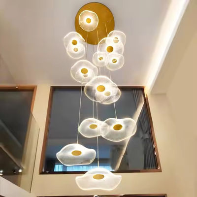 현대 로터스 잎 디자인 LED 천장 아크릴 라이트 계단 고급 집 장식 조명 촛불