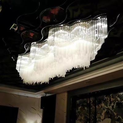 맞춤형 크리스탈 로비 선드레어 대형 호텔 로비 잔치 홀 예술 선드레어 비표준 엔지니어링 유리 계단 선드레어 웨딩 홀 조명 크리스탈 빛 고급 천장