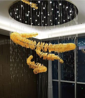결혼식 및 우아한 공간 유리 색조를 사용 고급 현대 LED 사다리 멋진 크리스탈 힐링 라이트 호텔 거실