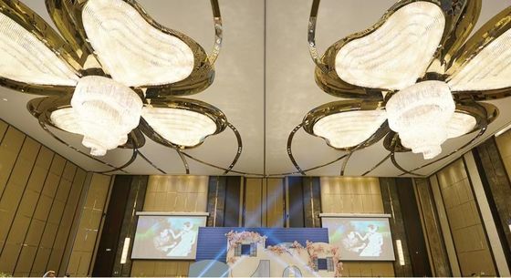 인테리어 장식 네 잎 기둥 모양 쇼핑몰 호텔 무대 럭셔리 로비 크리스탈 LED 촛불 천장 조명