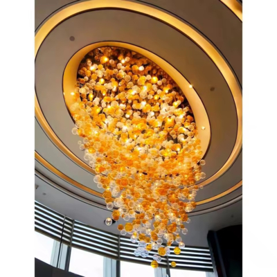 모던 디자인 크리스탈 스톤 샹들리에, 가정용 LED 유리 볼 램프, 호텔 레스토랑 쇼핑몰 로비용 AC 전원