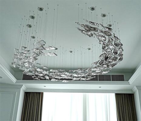 맞춤형 샹들리에 대형 모던 장식 천장 조명 기구 유리 크리스탈 펜던트 조명