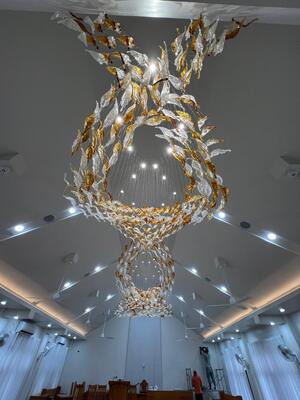 맞춤형 램프 대형 통합 랜더 현대 노르딕 유리 천장 호텔