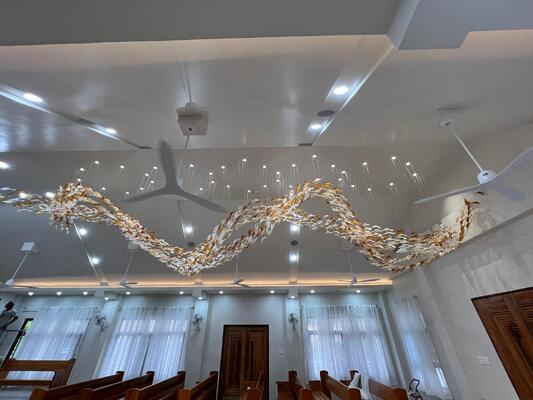 고객 호텔 로비 아트 선데리어 돌고래 장식을 위한 Pendant Lights Shopping Mall Ceiling Corridors 영업 부문 모래