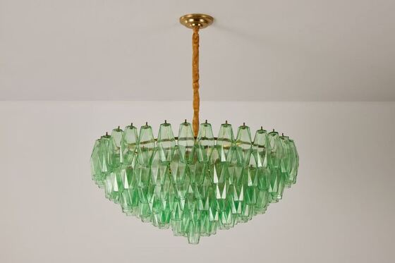 거실, 식당, 침실 조명을 위한 황동 마감의 수제 네이비 블루 유리 샹들리에