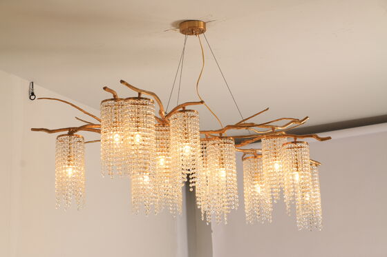 대형 캐스케이딩 드롭 크리스탈 Pendant Chandelier Waterfall Design Grand Staircase Hotel Atrium 조명 장착 장치